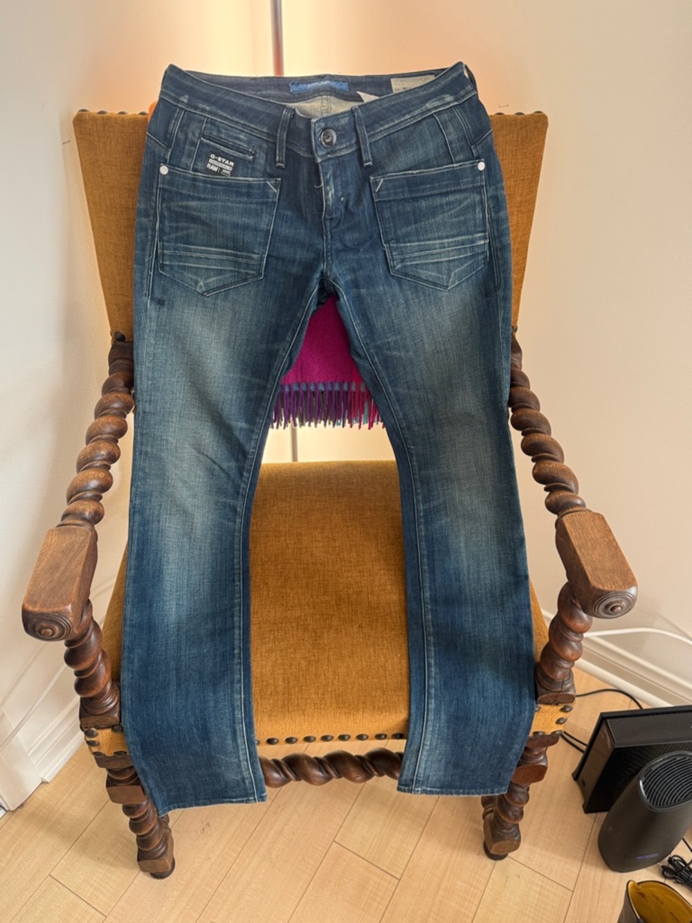 G-Star Blue Skinny Jeans with Faded Wash